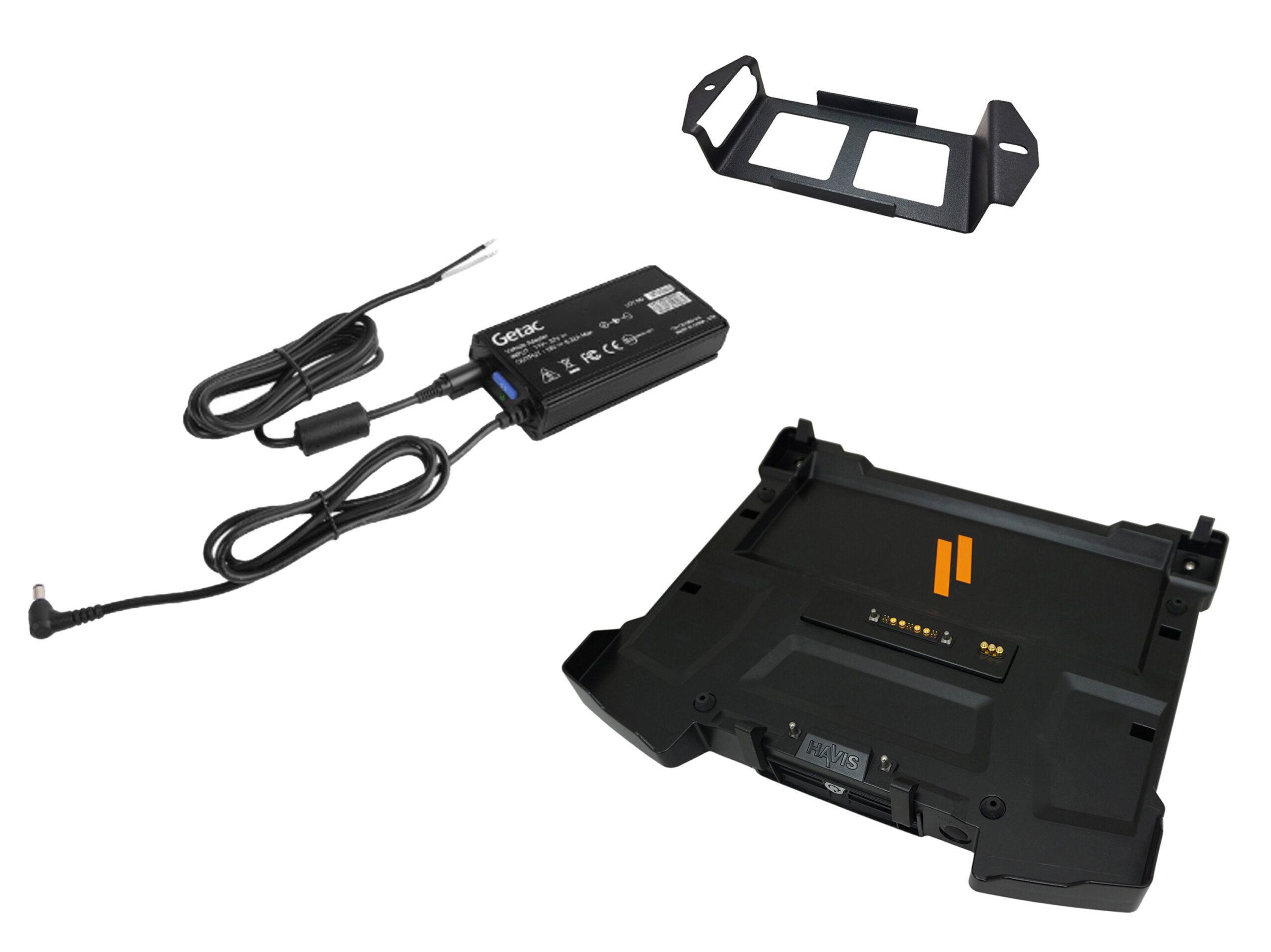 Docking Station For Getac S410 Notebook  With Triple Pass-Thru Antenna Connections & External Power Supply with Bare Wire