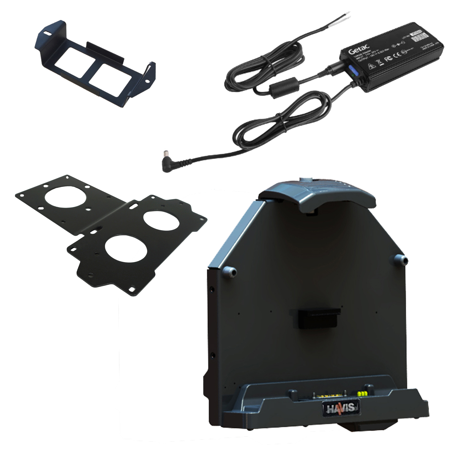 Package – Docking Station For Getac A140 Rugged Tablet With External Power Supply with Bare Wire & Power Supply Mounting Bracket