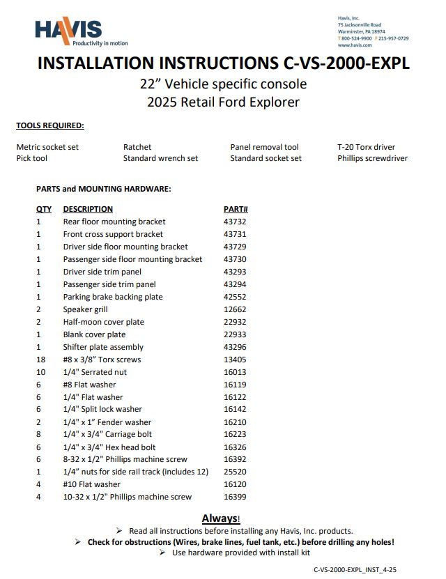 Installation Instructions (pdf)