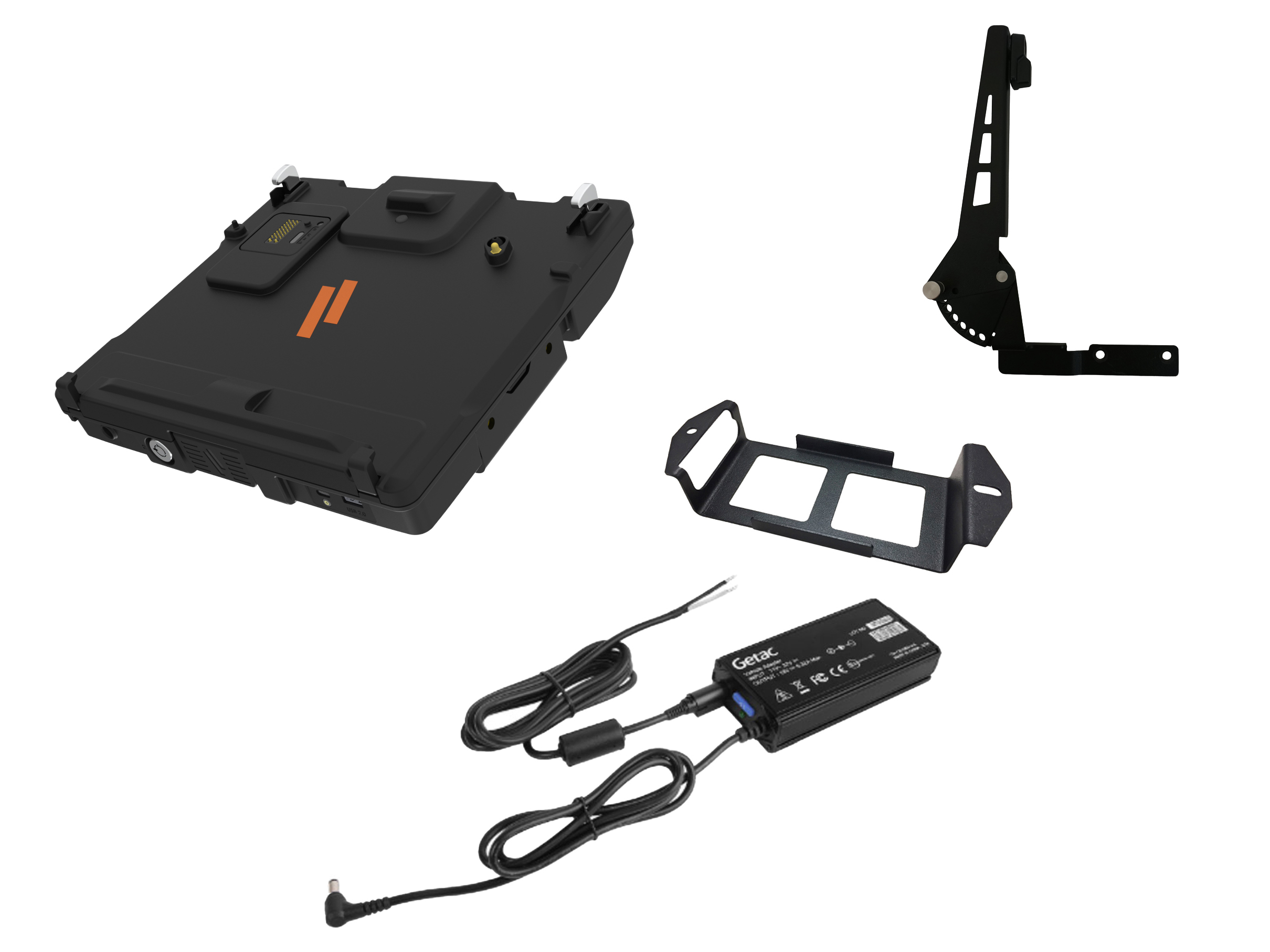 Package – Docking Station for Getac V120 with Standard Port Replication, Getac Power Supply & Screen Support