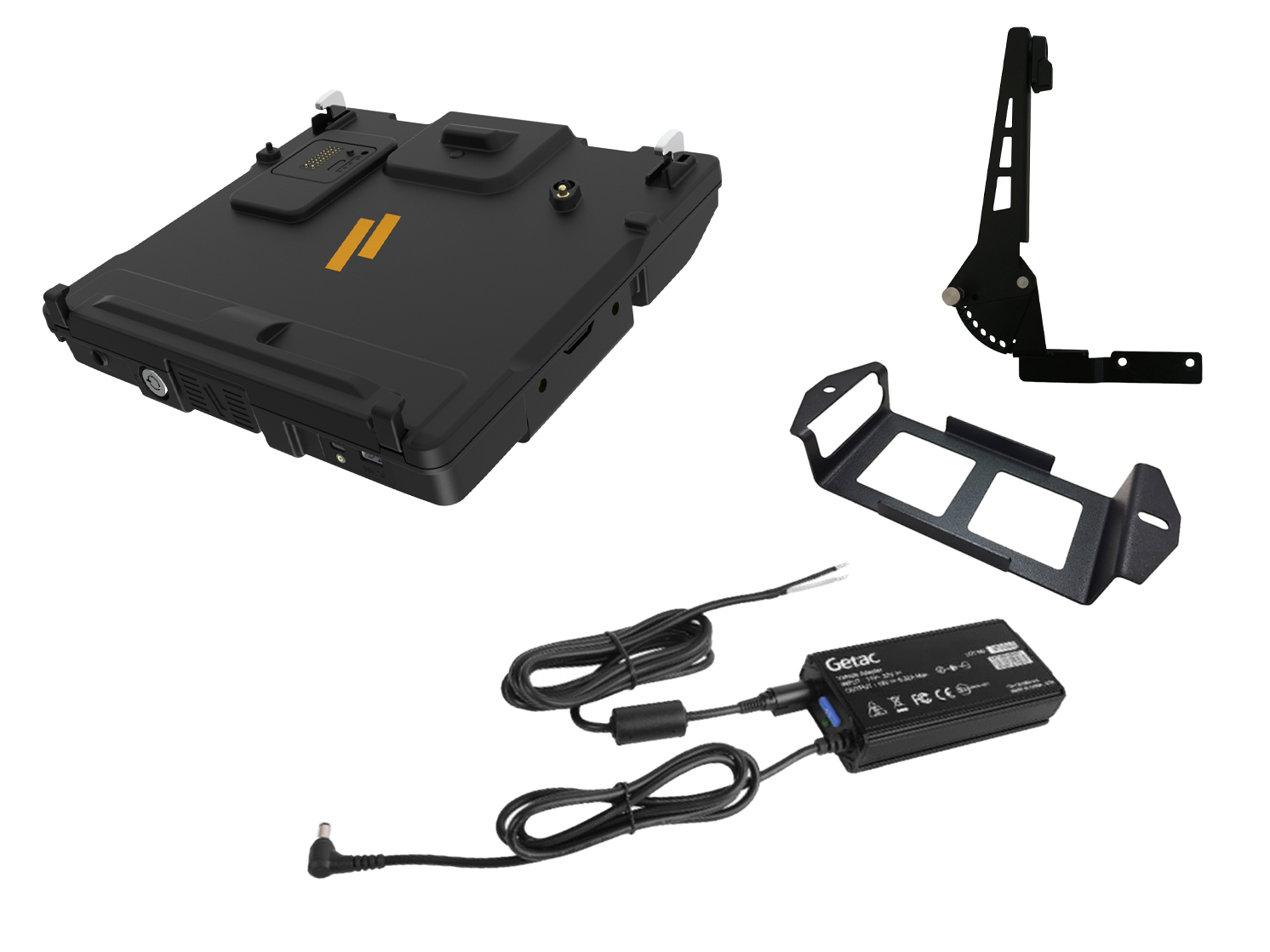 Package – Docking Station for Getac V120 with Advanced Port Replication, Getac Power Supply & Screen Support