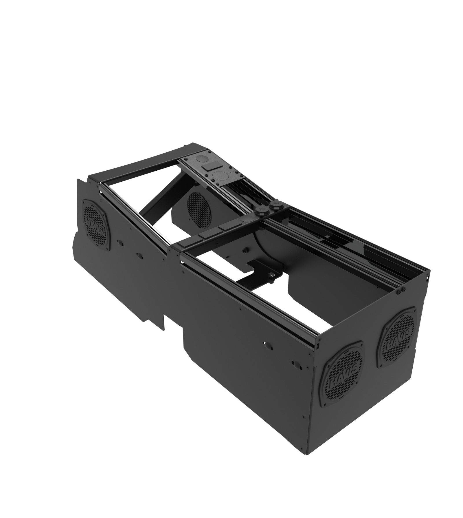 Vehicle-Specific 24″ Wide Angled Console for 2022-2025 RAM DJ 2500 without Manual Transfer Case Shifter & OEM console