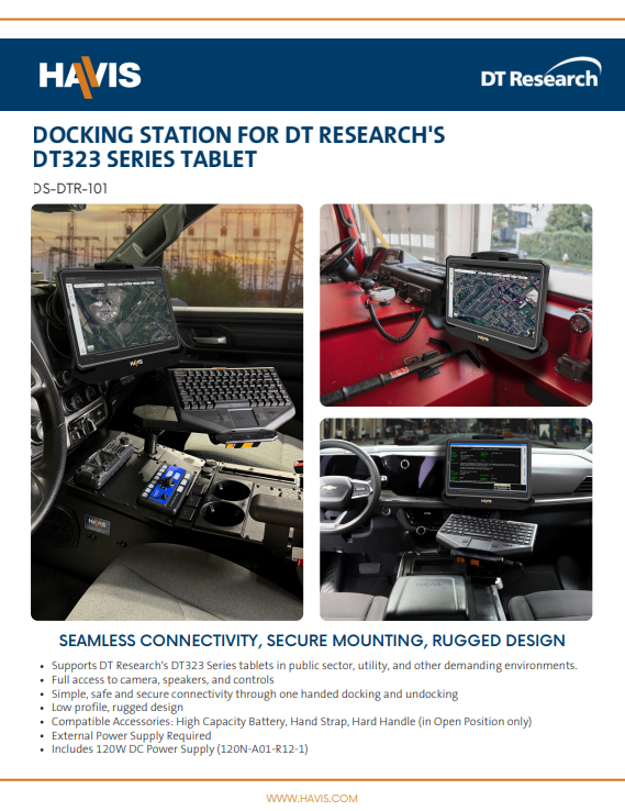 Docking Station for DT Research’s DT323 Series Tablet – Sales Sheet