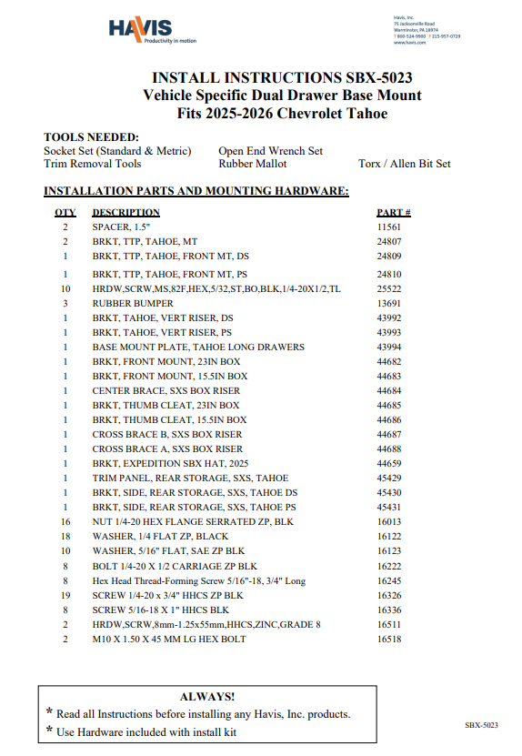 Installation Instructions (pdf)