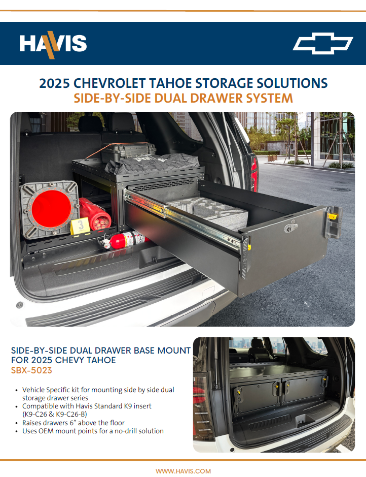 2025 Chevrolet Tahoe Storage Solutions Sales Sheet