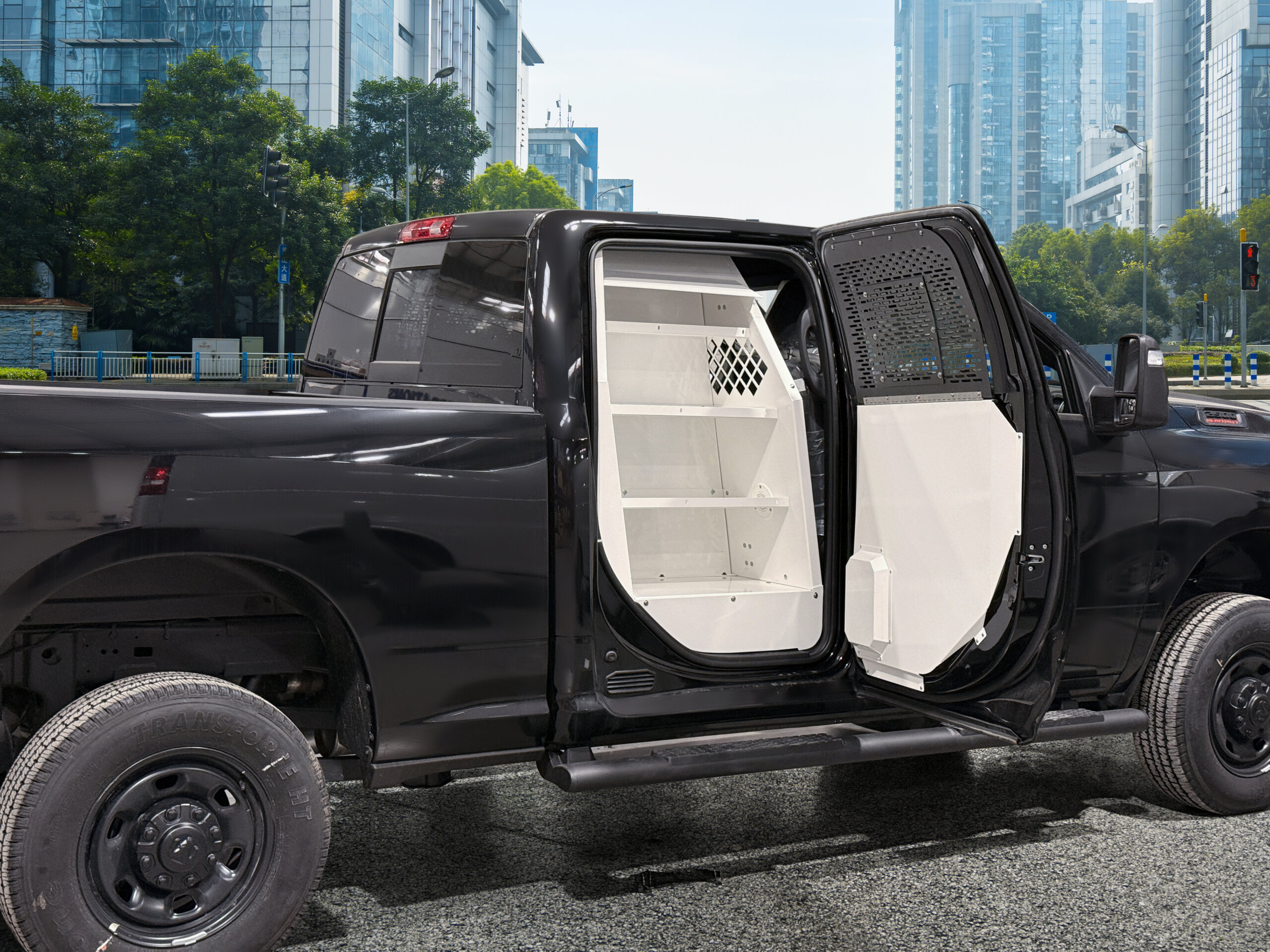 Standard K9 Transport System With Side Door Storage For Dodge Ram 2500 (DJ)