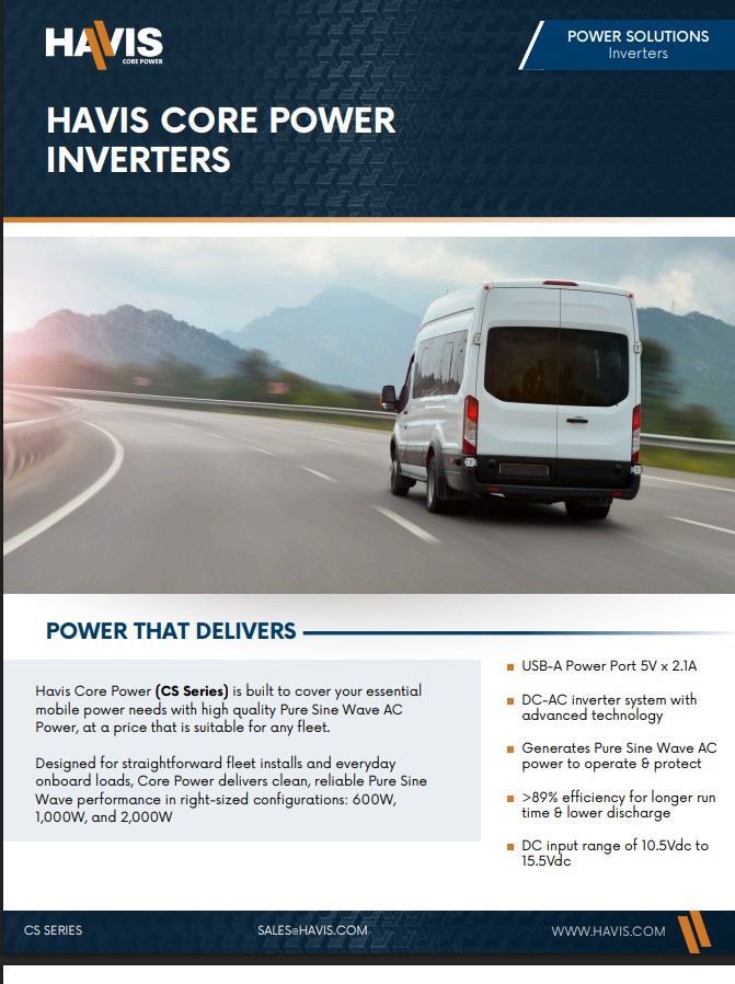 HAVIS CORE POWER INVERTERS – Sales Sheet