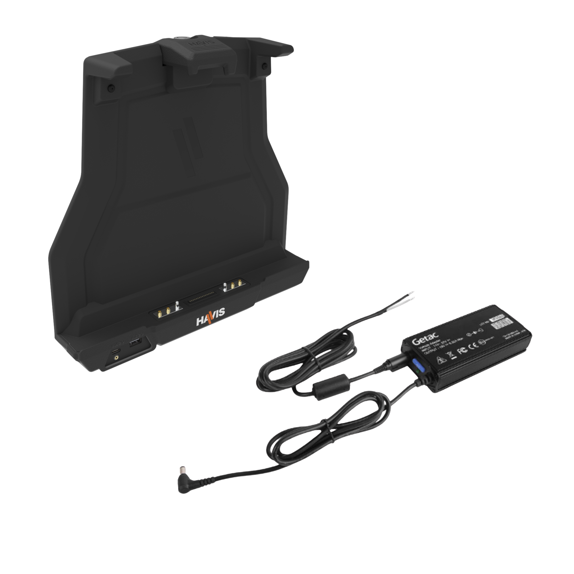 Docking Station for Getac G140 with Standard Port Replication & Quad Pass-Thru Antenna Connections & Getac Power Supply