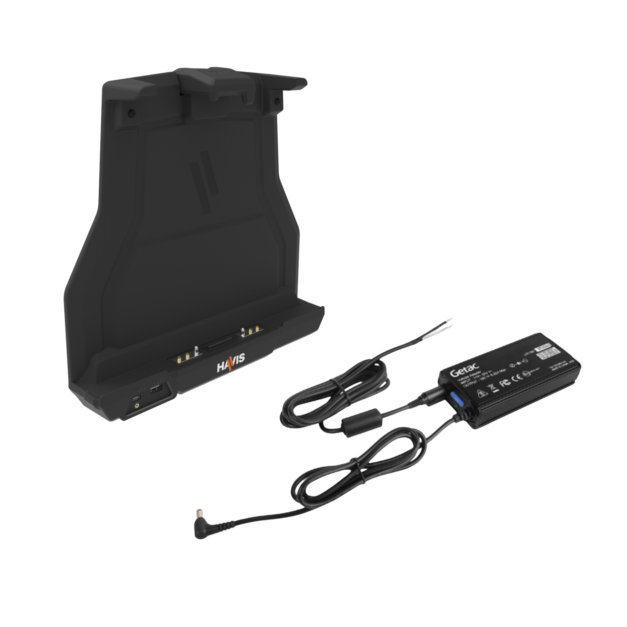 Docking Station for Getac G140 with Advanced Port Replication & Quad Pass-Thru Antenna Connections & Getac Power Supply
