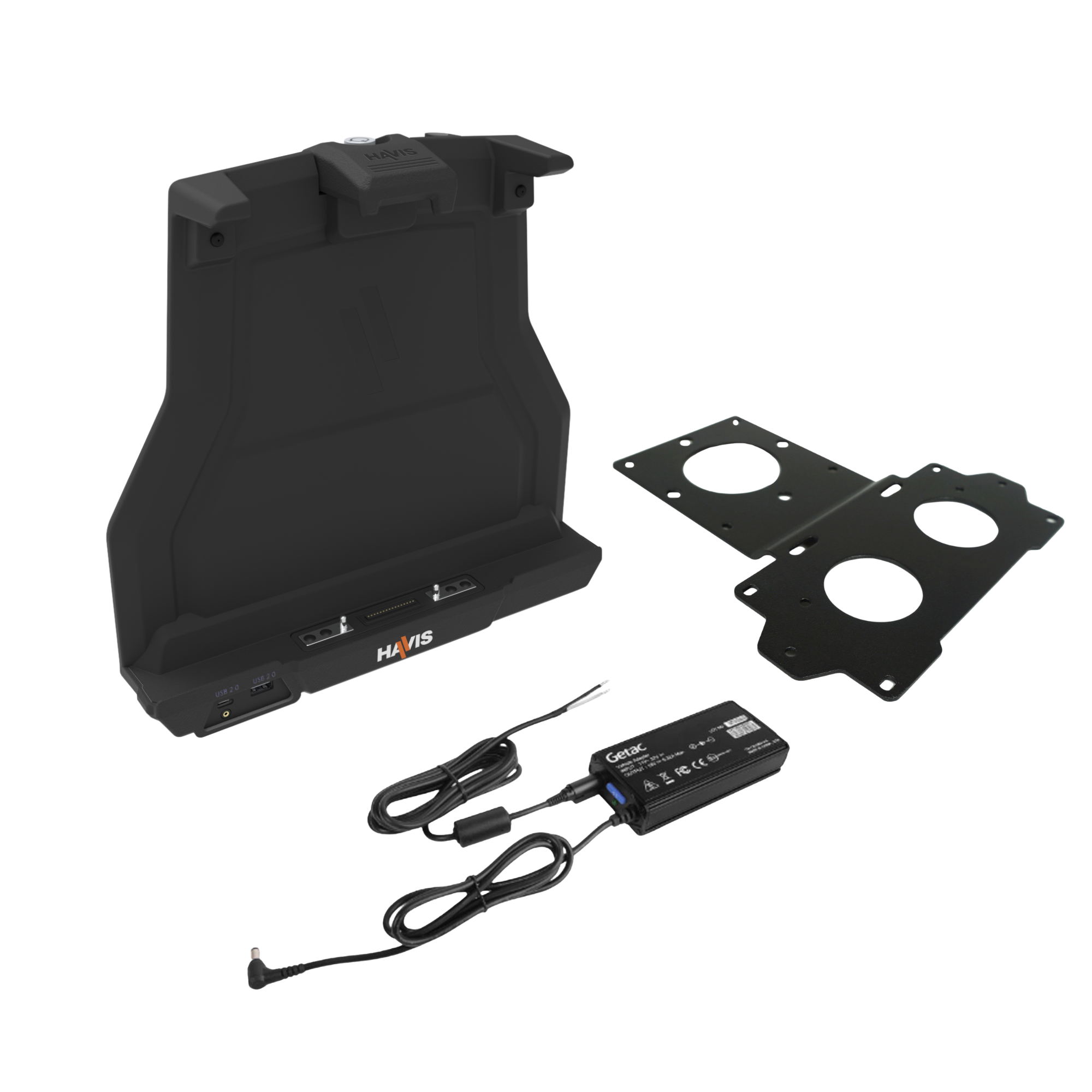 Package – Docking Station for Getac G140 with Standard Port Replication, Getac Power Supply & Power Supply Mounting Bracket