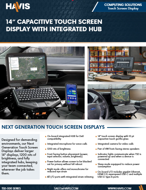 14″ Capacitive Touch Screen Displays With Integrated Hub