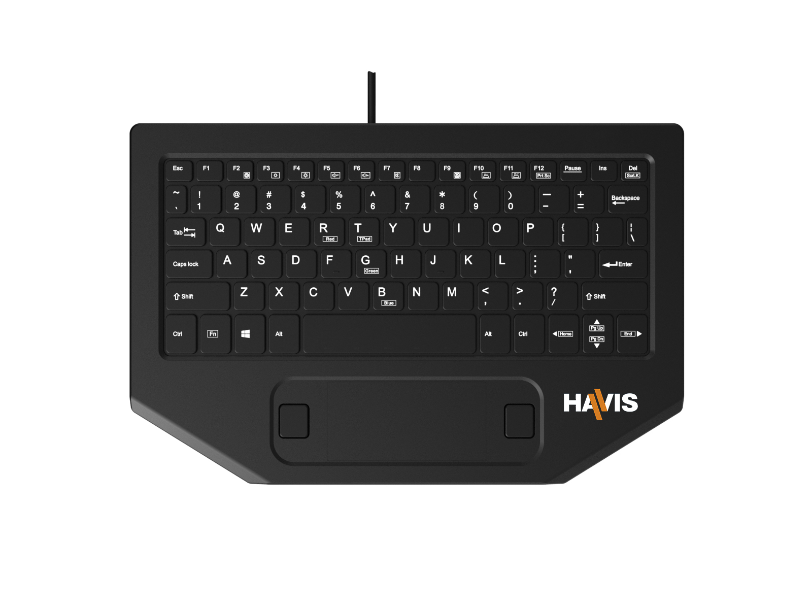 Rugged Low Profile Keyboard With Center Touchpad