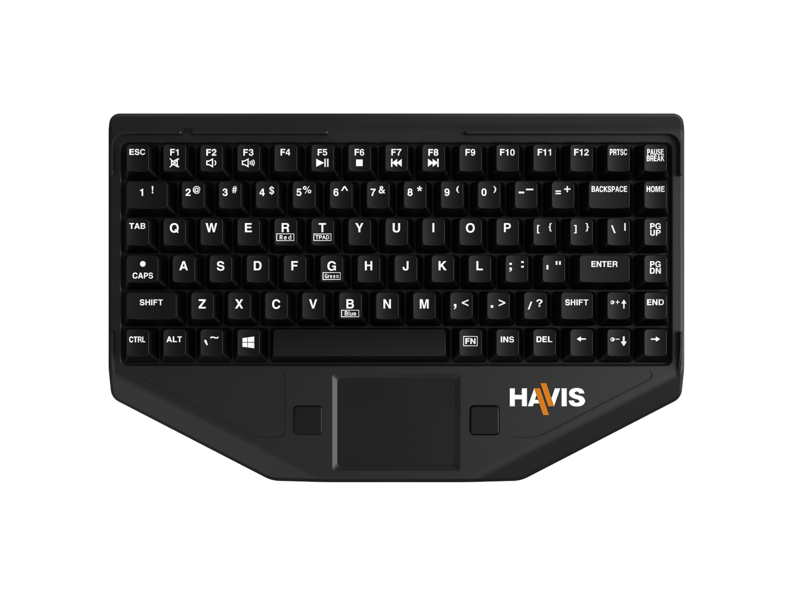 Rugged Bluetooth Keyboard With Center Touchpad