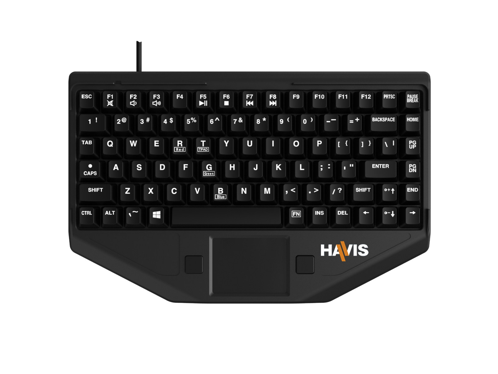 Rugged USB Backlit Keyboard With Center Touchpad